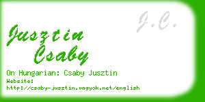 jusztin csaby business card
